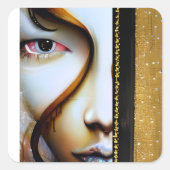 エーテルファンタジーアート |金ゴールドと黒 スクエアシール (正面)