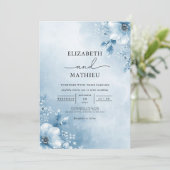 エーテルブルー ブロッサム フラワー ウェディング 招待状 (スタンド正面)