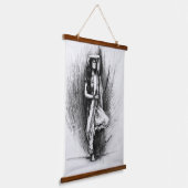 エーテル女の絵を描木炭 吊り下げ型タペストリー (傾斜あり)