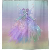 エーテル妖精のガウン | レインボーグラデーションパステルシェン シャワーカーテン (正面)