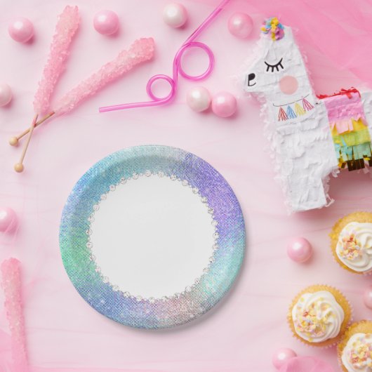 エーテル妖精のガウン | レインボーグラデーションパステルシェン ペーパープレート (パーティー)