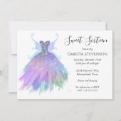 エーテル妖精のガウン | レインボーグラデーションパステルシェン 招待状 (正面)