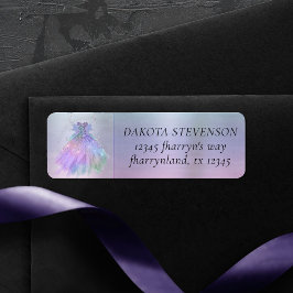 エーテル妖精のガウン | レインボーパステルグラデーションアドレス ラベル