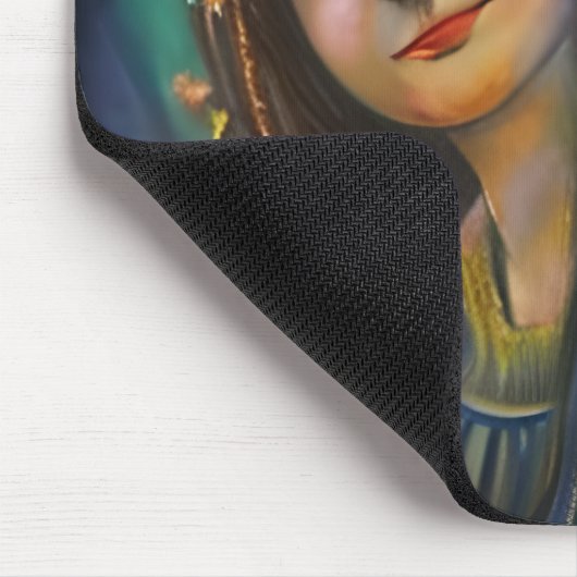 エーテル妖精の女の子とゴールデンバタフライ マウスパッド (コーナー)