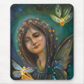 エーテル妖精の女の子とゴールデンバタフライ マウスパッド (正面)