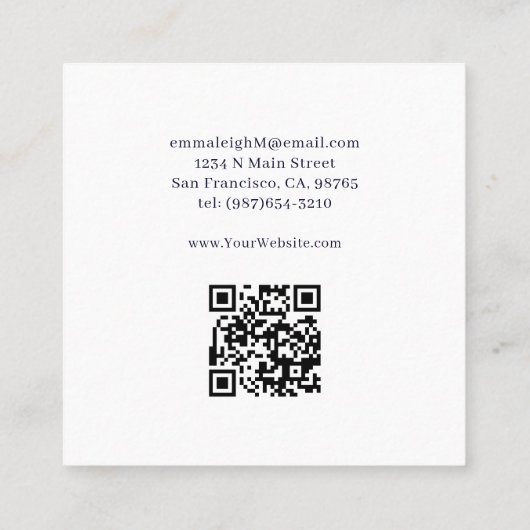 エーテル妖精の月の女神ジュエリーの喜び スクエア名刺 (裏面)