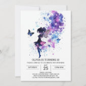 エーテル妖精の物語誕生日 招待状 (正面)