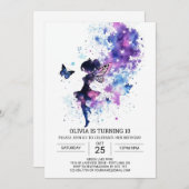 エーテル妖精の物語誕生日 招待状 (正面/裏面)