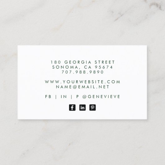 エーテル抽象芸術水彩金ゴールドグリッター 名刺 (裏面)