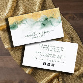 エーテル抽象芸術水彩金ゴールドグリッター 名刺