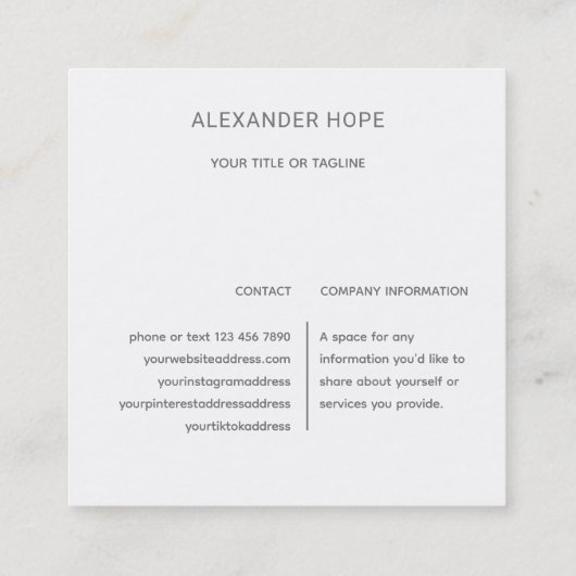 エーテル放射 |ピンクと金ゴールド スクエア名刺 (裏面)