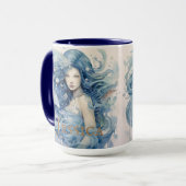エーテル水カラーファンタジーブルーマーメイド マグカップ (正面左)