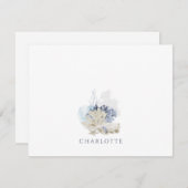 エーテル水カラー海コーラルパーソナライズされた ノートカード (正面/裏面)