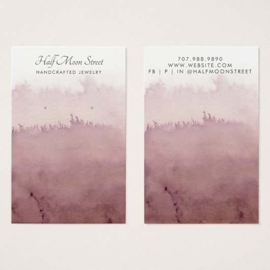 エーテル水彩耳飾りジュエリー表示カード (正面&裏面)