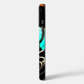 エーテル流動性 | ブラック、シアン、ホワイトの抽象的デザイン Case-Mate iPhoneケース (裏面 / 左)