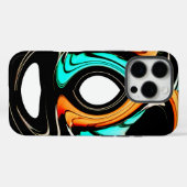 エーテル流動性 | ブラック、シアン、ホワイトの抽象的デザイン Case-Mate iPhoneケース (裏面 (横))
