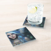 エーテル神秘的な妖精の女の子 ガラスコースター (アングル)