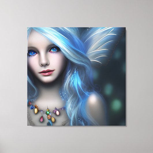 エーテル神秘的な妖精の女の子 キャンバスプリント (正面)