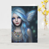 エーテル神秘的な妖精の女空白のの子 カード (黄色い花)