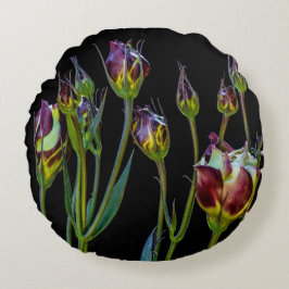 エーテル紫のチューリップ ラウンドクッション