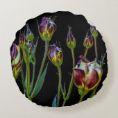 エーテル紫のチューリップ ラウンドクッション (裏面)