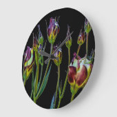 エーテル紫チューリップ大時計 ラージ壁時計 (傾斜)