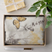 エーテル繊細な黒い黄色の花蝶 薄葉紙 (ギフト)