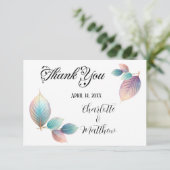 エーテル美しいソフトトーンお洒落パステル離れズ サンキューカード (スタンド正面)