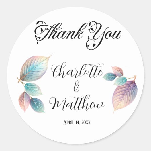 エーテル美しいソフトトーンお洒落パステル離れズ ラウンドシール (正面)