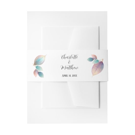 エーテル美しいソフトトーンお洒落パステル離れズ 招待状ベリーバンド (正面例)