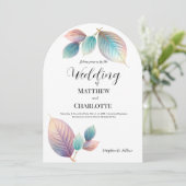 エーテル美しいソフトトーンお洒落パステル離れズ 招待状 (スタンド正面)