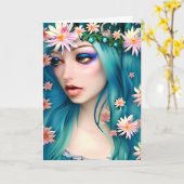 エーテル芸術 |美しい妖精 |の考えお客様 カード (黄色い花)