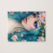 エーテル芸術 |青い髪の美しい妖精 ジグソーパズル (横)