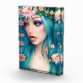 エーテル芸術 |青い髪の美しい妖精 フォトブロック (右)