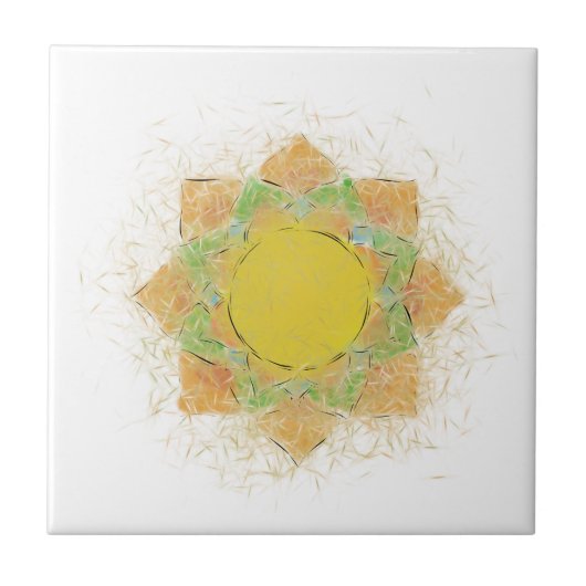 エーテル蓮の花 タイル (正面)