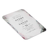 エーテル薄紫パープル&グリーン結婚式招待状 マグネット (右側)