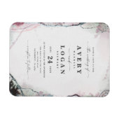 エーテル薄紫パープル&グリーン結婚式招待状 マグネット (横)