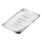 エーテル薄紫パープル&グリーン結婚式招待状 マグネット (左側)