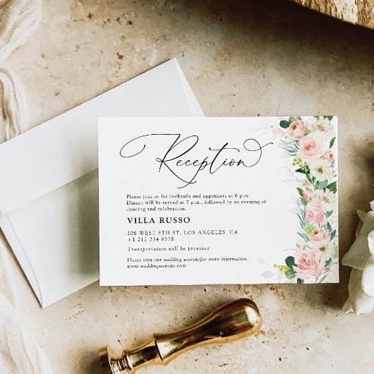 エーテル赤面ピンクルーズウェディングレセプション エンクロージャーカード