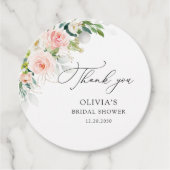 エーテル赤面ピンクローズブライダルシャワーギフトラベル フェイバータグ (正面)