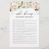 エーテル赤面ピンクローズブライダルシャワーゲーム (正面)