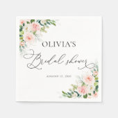 エーテル赤面ピンクローズブライダルシャワーナプキンス スタンダードカクテルナプキン (正面)