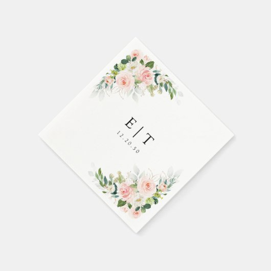 エーテル赤面ピンクローズ結婚ズペーパーナプキン スタンダードカクテルナプキン (角)