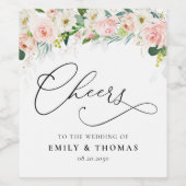 エーテル赤面ピンクローズ結婚ズワインラベル ワインラベル (シングルラベル)