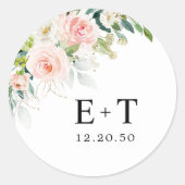 エーテル赤面ピンクローズ結婚ズ ラウンドシール (正面)