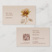 エーテル金ゴールドバラ花 名刺 (正面/裏面)