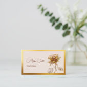 エーテル金ゴールドバラ花 名刺 (スタンド正面)