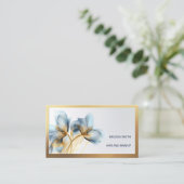 エーテル金ゴールドバラ花 名刺 (スタンド正面)