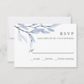 エーテル青 |の結婚応答RSVP 出欠カード (正面)