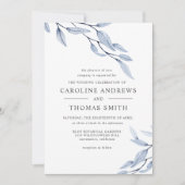 エーテル青 |ボエレガントタニ葉カル結婚 招待状 (正面)